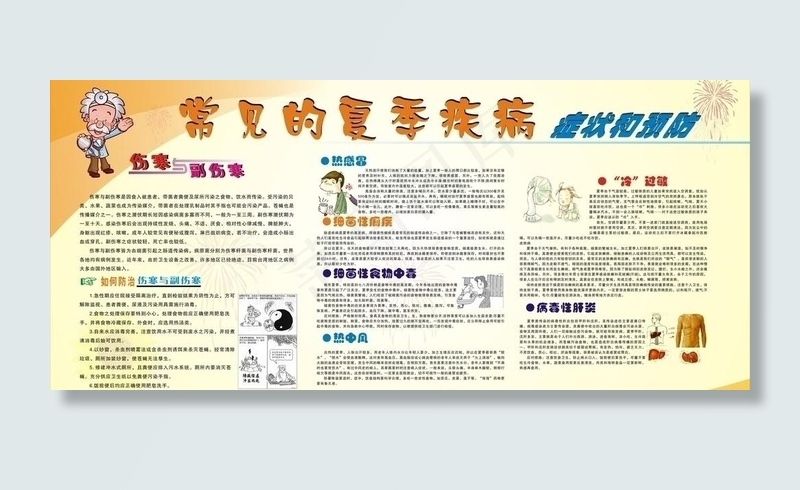 常见的夏季疾病图片cdr矢量模版下载