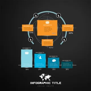 蓝色圆环图表图片