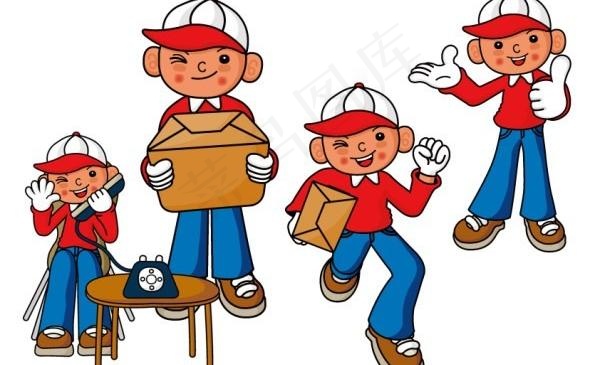 快递可爱的卡通矢量素材