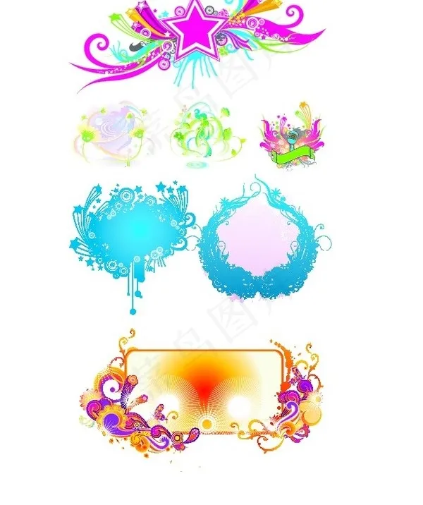 动感潮流花纹矢量素材