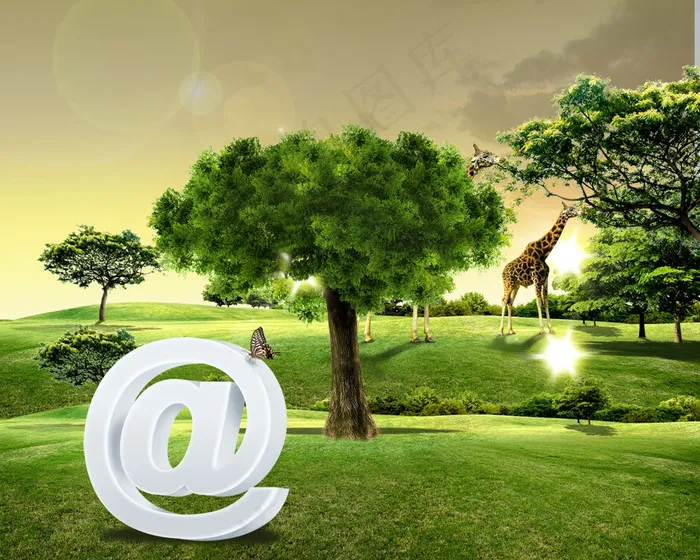 草原风光网络科技PSD分层素