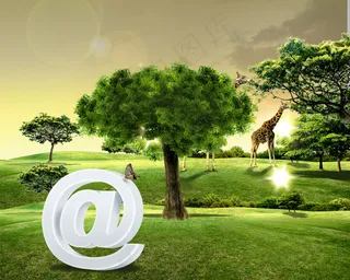 草原风光网络科技PSD分层素