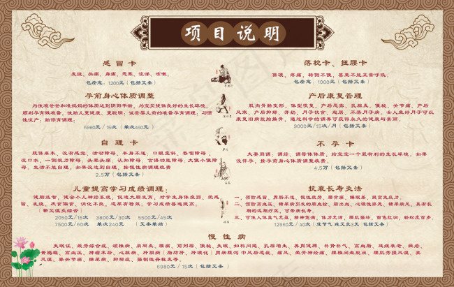 艾灸养生项目说明psd模版下载