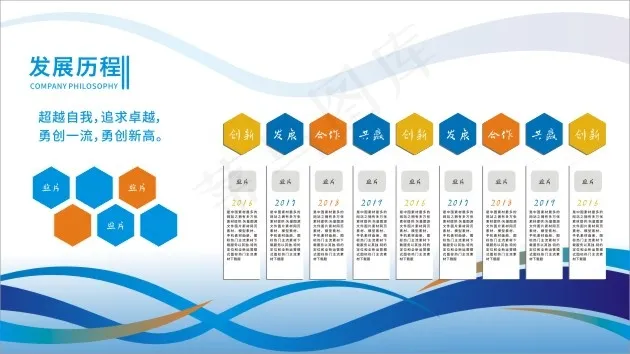简约商务企业发展历程展板cdr矢量模版下载