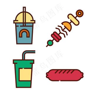 食物扁平icon图标EPS