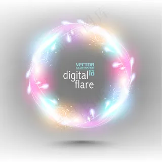 焰火梦幻光效圆环背景矢量图 焰火梦幻光效圆环背景矢量图