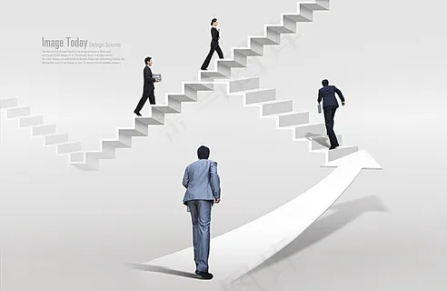 阶梯与商务人物 阶梯与商务人物