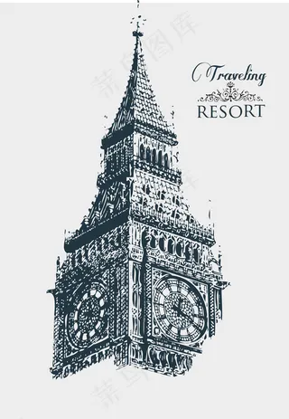 哥特式建筑 大本钟图片