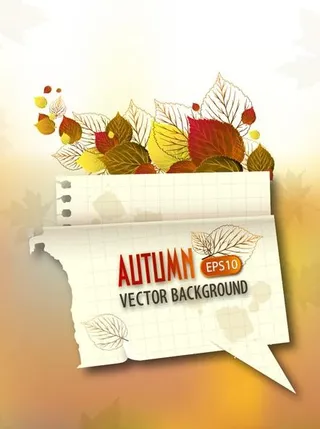 秋季果实与树叶矢量素材