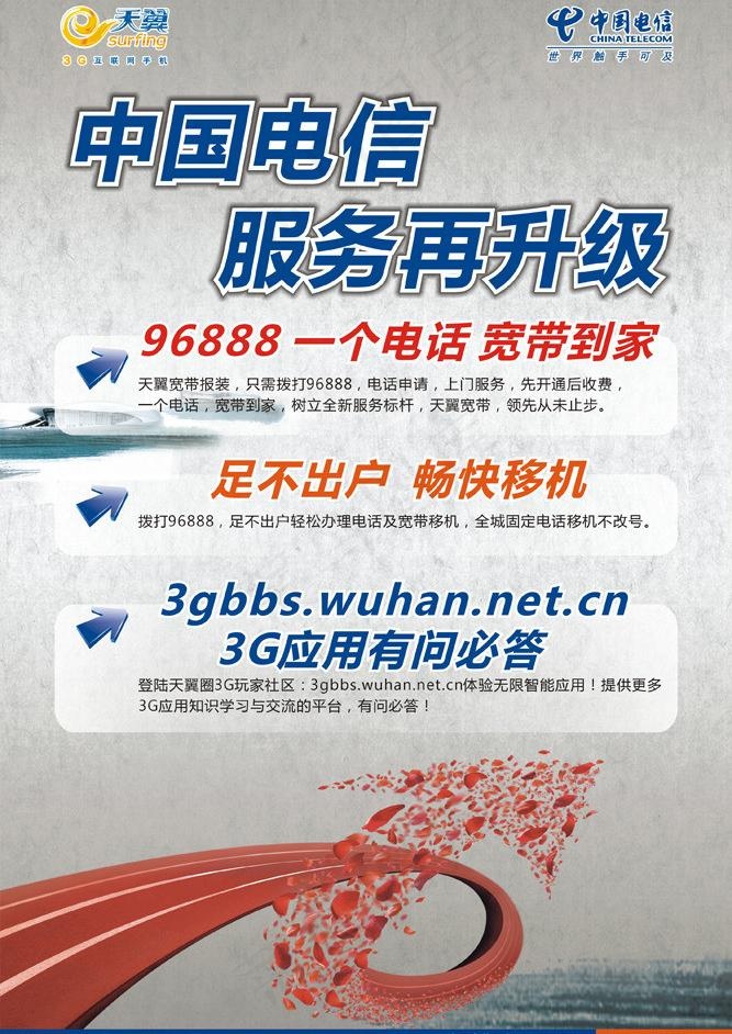 中国电信 服务再升级图片cdr矢量模版下载