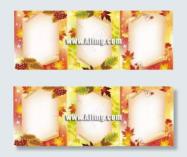 秋天风景纸张背景矢量素材