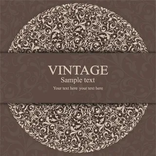 复古花纹封面矢量素材
