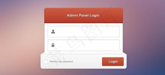 网页登陆框psd分层素材