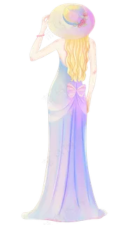 水彩美女背影 水彩美女背影