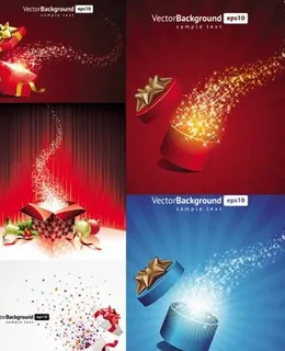 喜庆的圣诞节礼品背景矢量素材