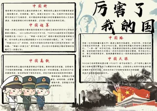 水墨中国风厉害了我的国电子小报手抄...