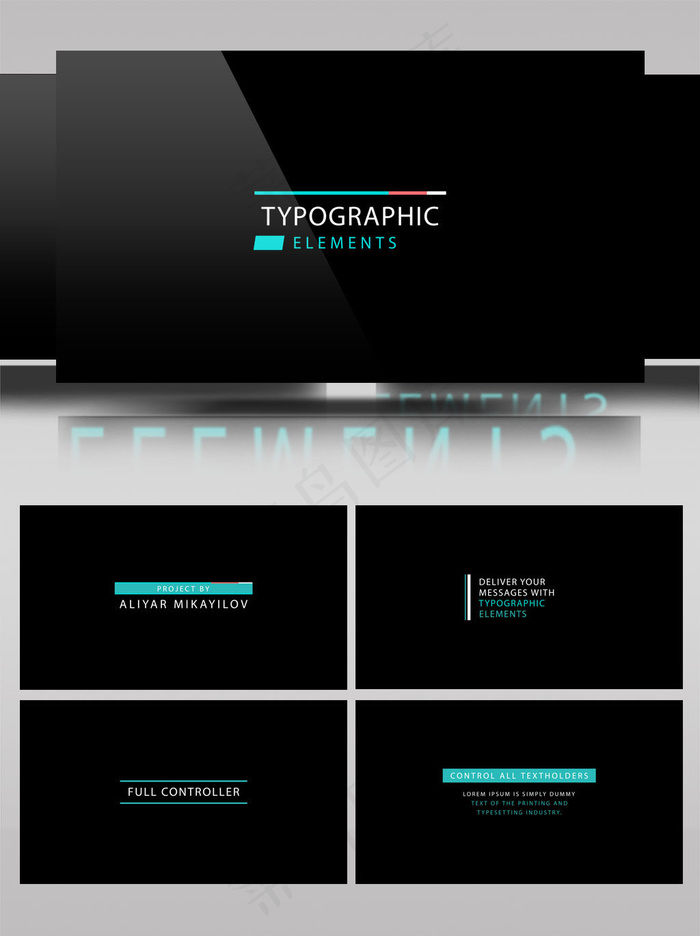 简洁文字排版标题动画展示片头AE模板