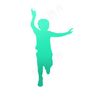 绿色小孩跑步矢量图绿色小孩跑步矢量图