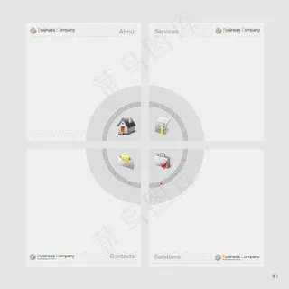 灰色个性导航网页psd模板