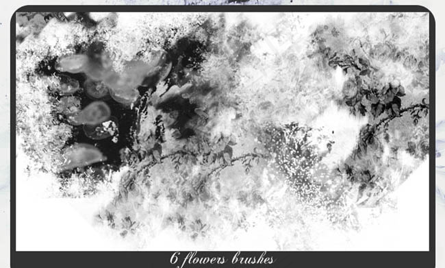 怀旧花卉笔刷复古花朵笔刷颓废效