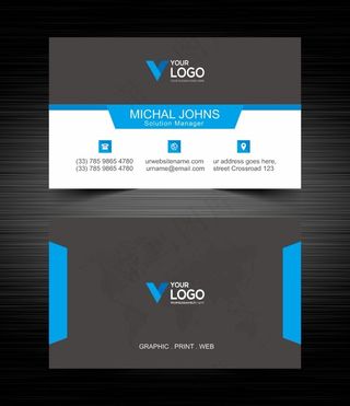 蓝色创意商务名片