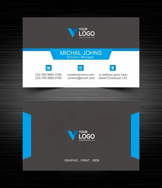 蓝色创意商务名片