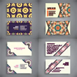 炫彩花纹底纹名片