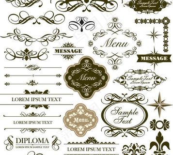 欧式花纹菜单装饰图片