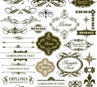 欧式花纹菜单装饰图片