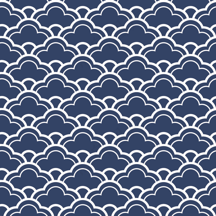 中国中式和风民族风格蓝色花纹瓷器手绘背景底纹图案矢量图片素材