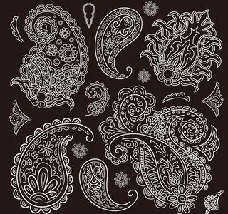 黑白欧式古典花纹花边边框装饰设计素...