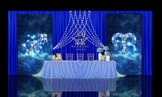 蓝色星空婚礼签到区