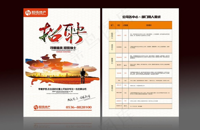 招聘单页图片(2480X3508(DPI:300))psd模版下载