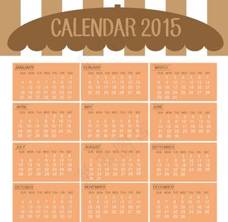 蘑菇伞2015年历矢量