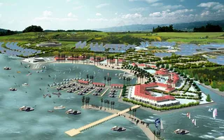 海滩日景鸟瞰图图片