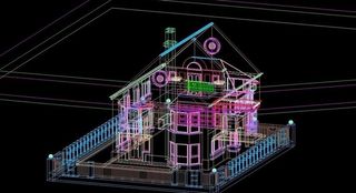 c型别墅立体模型图片