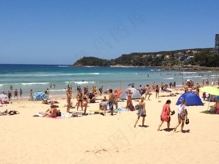 酷热的悉尼manly海滩图片