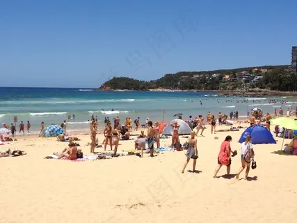 酷热的悉尼manly海滩图片