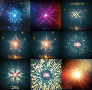 梦幻光芒科技背景矢量图