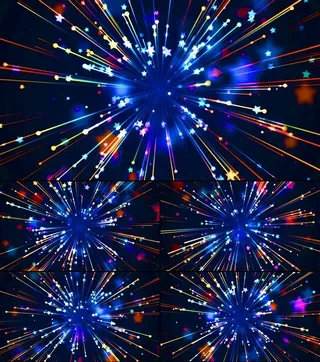 五星放射光明线条Led视频素材