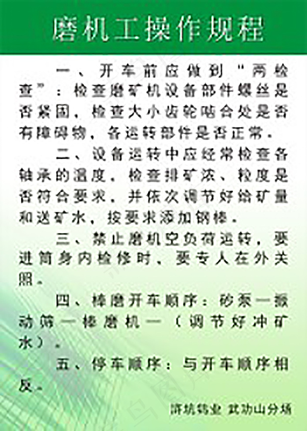 采矿生产制度1cdr矢量模版下载