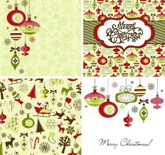 手绘圣诞节浪漫背景 贺卡图片