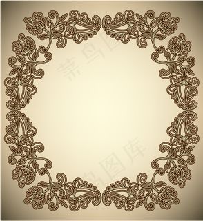精美华丽对称花纹边框矢量素材