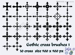 欧式十字架装饰花纹笔刷