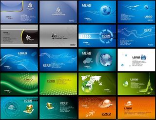 蓝色科技名片模板PSD素材