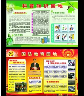 科普宣传栏矢量素材