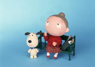 可爱小女孩与狗狗图片