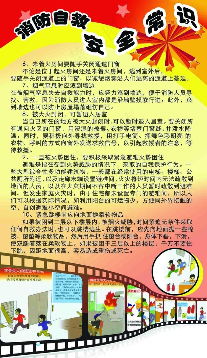 消防自救安全常识(2165X3740(DPI:100))psd模版下载