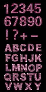 钻石英文及数字矢量素材（粉紫色）
