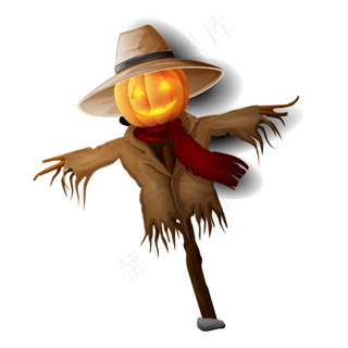 万圣节稻草人免抠元素卡通